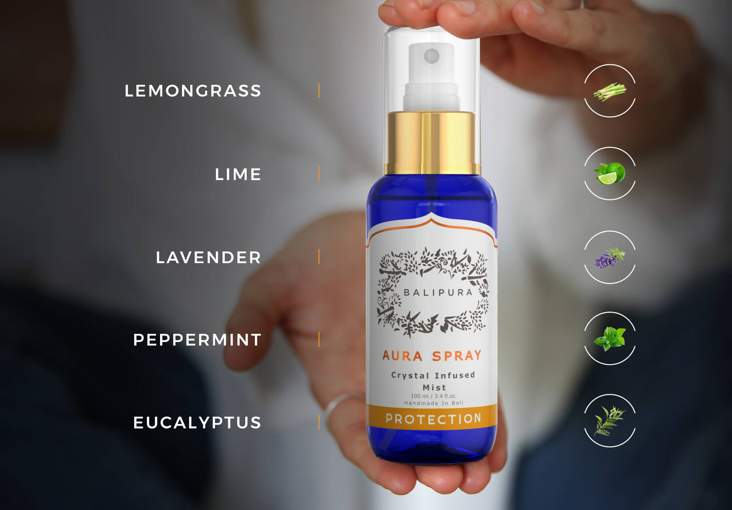 Crystal infused Aura Smudge Mist Protection 100ml