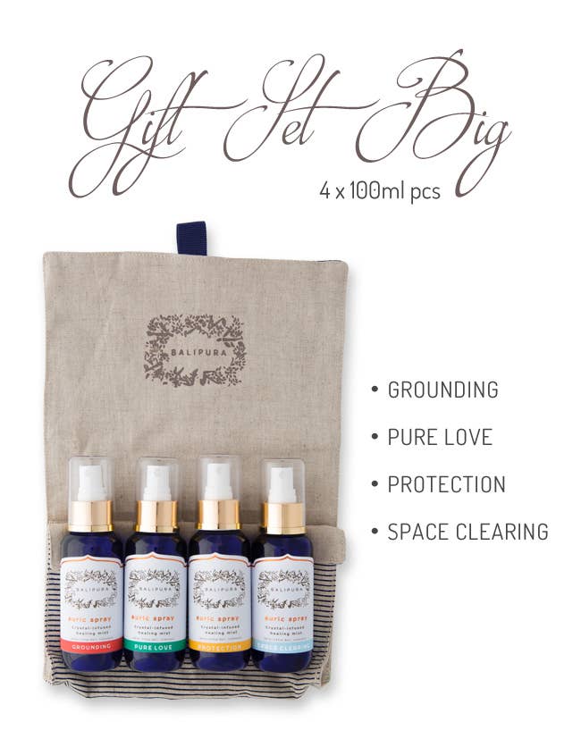 Crystal infused Aura Smudge Mist Gift Pack (4 x 100ml)