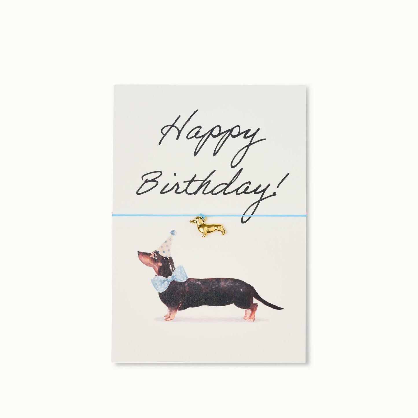 Bracelet Card: Happy Birthday Dachshund blue
