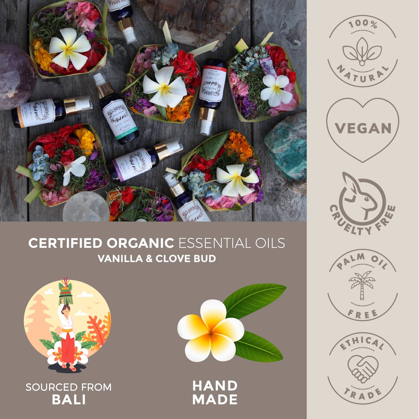 Crystal infused Aura Smudge Mist Grounding 100ml