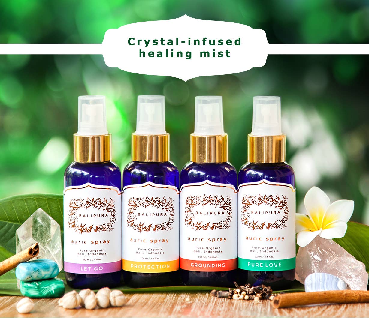 Crystal infused Aura Smudge Mist Gift Pack (4 x 100ml)