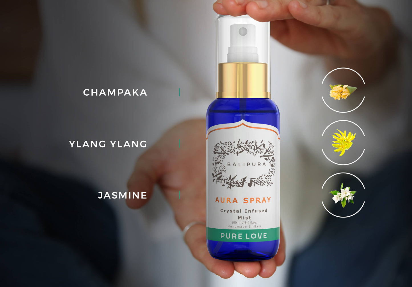 Crystal infused Aura Smudge Mist Pure Love 100ml