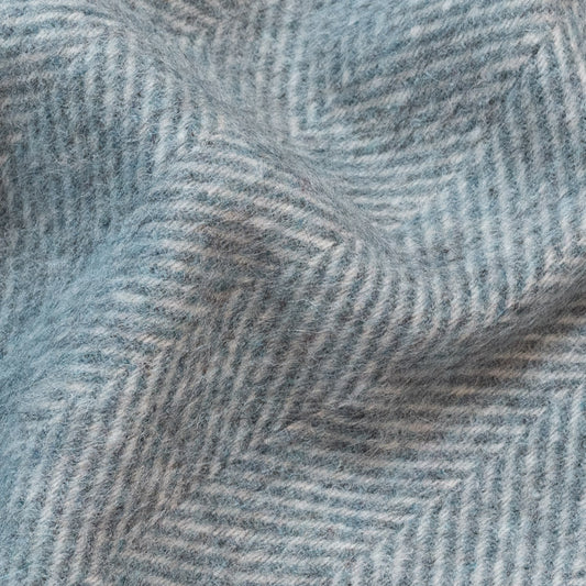 Alpaca Blanket Plaid Exclusive Fishbone - Blue Fishbone