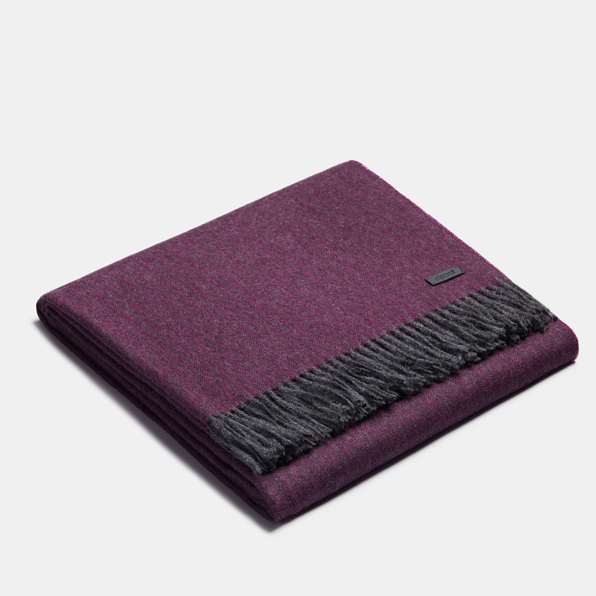 Alpaca Blanket Plaid Exclusive Fishbone - Mulberry Gray