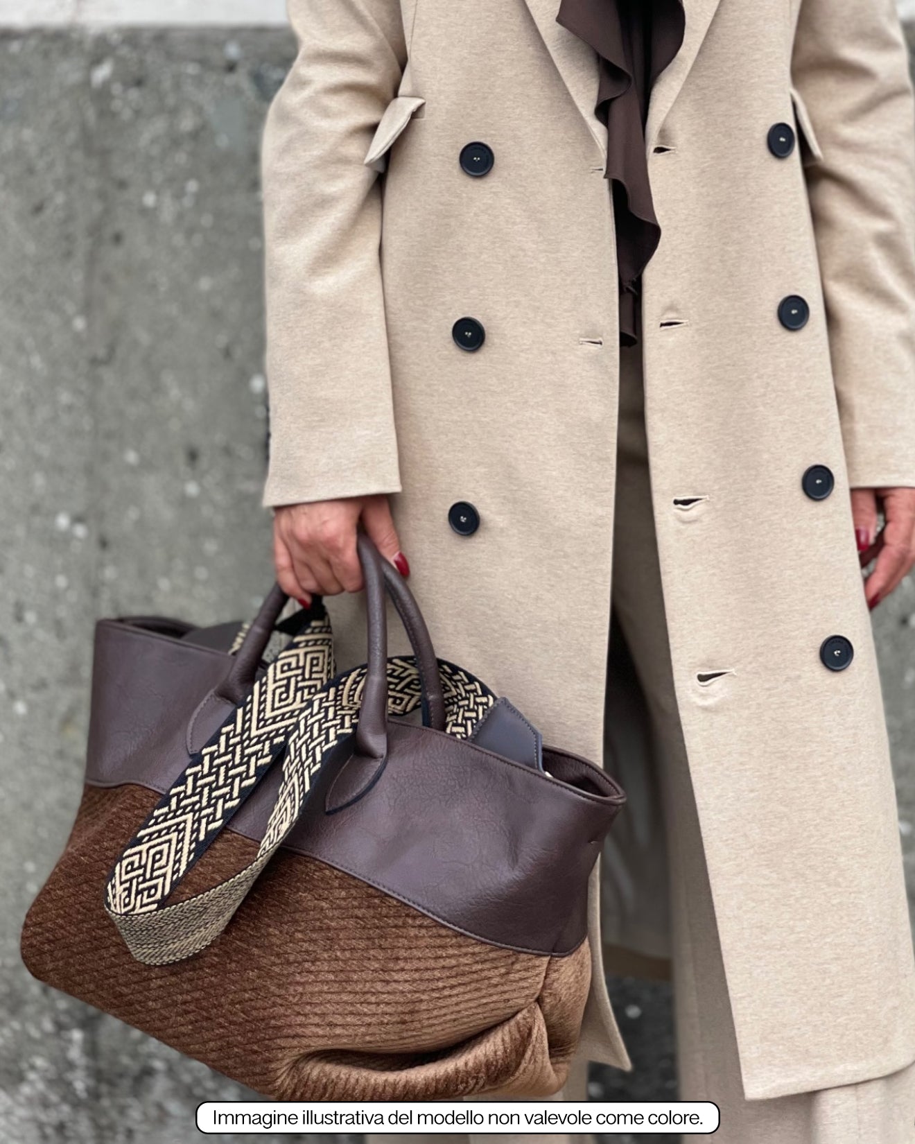 Handbag Marlene Check - Marrone/Nero/Ruggine
