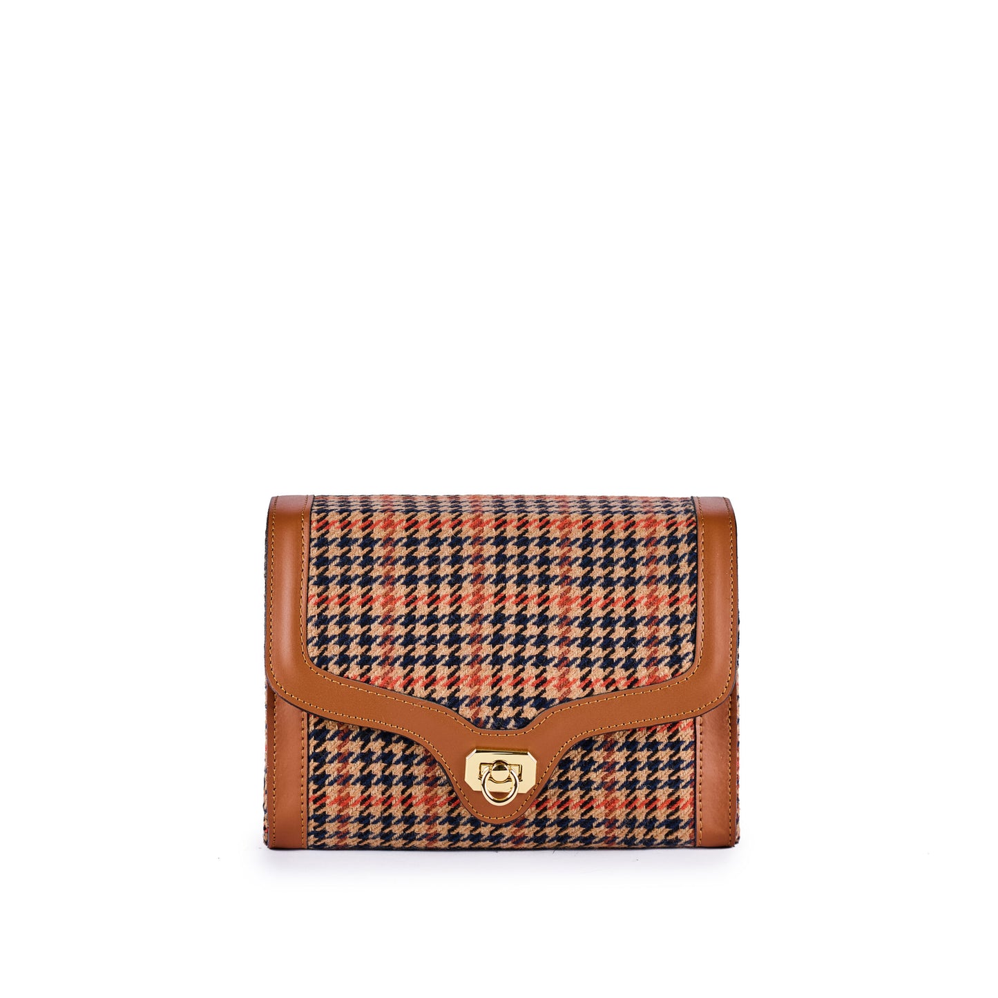 Handbag Emilie Check - Cuoio/Ruggine/Nero
