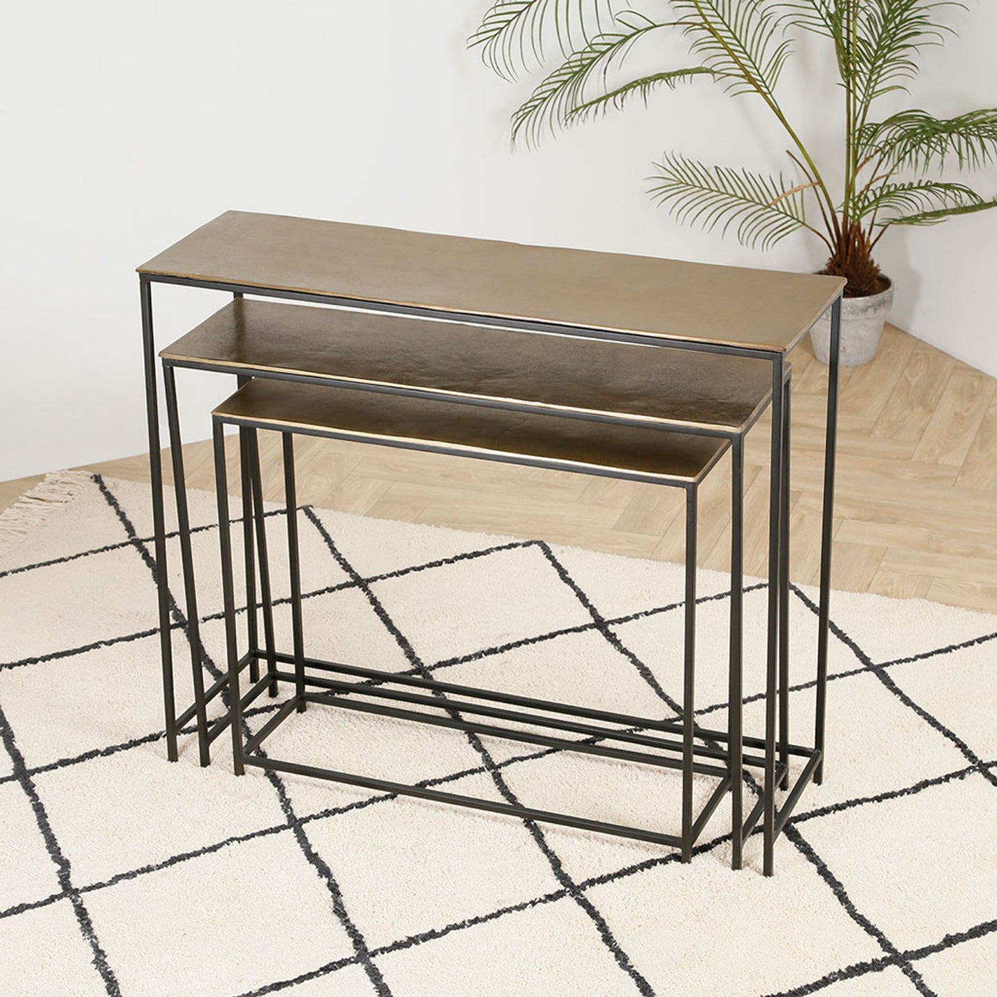 Console Table(x3) in gilded iron - Felia