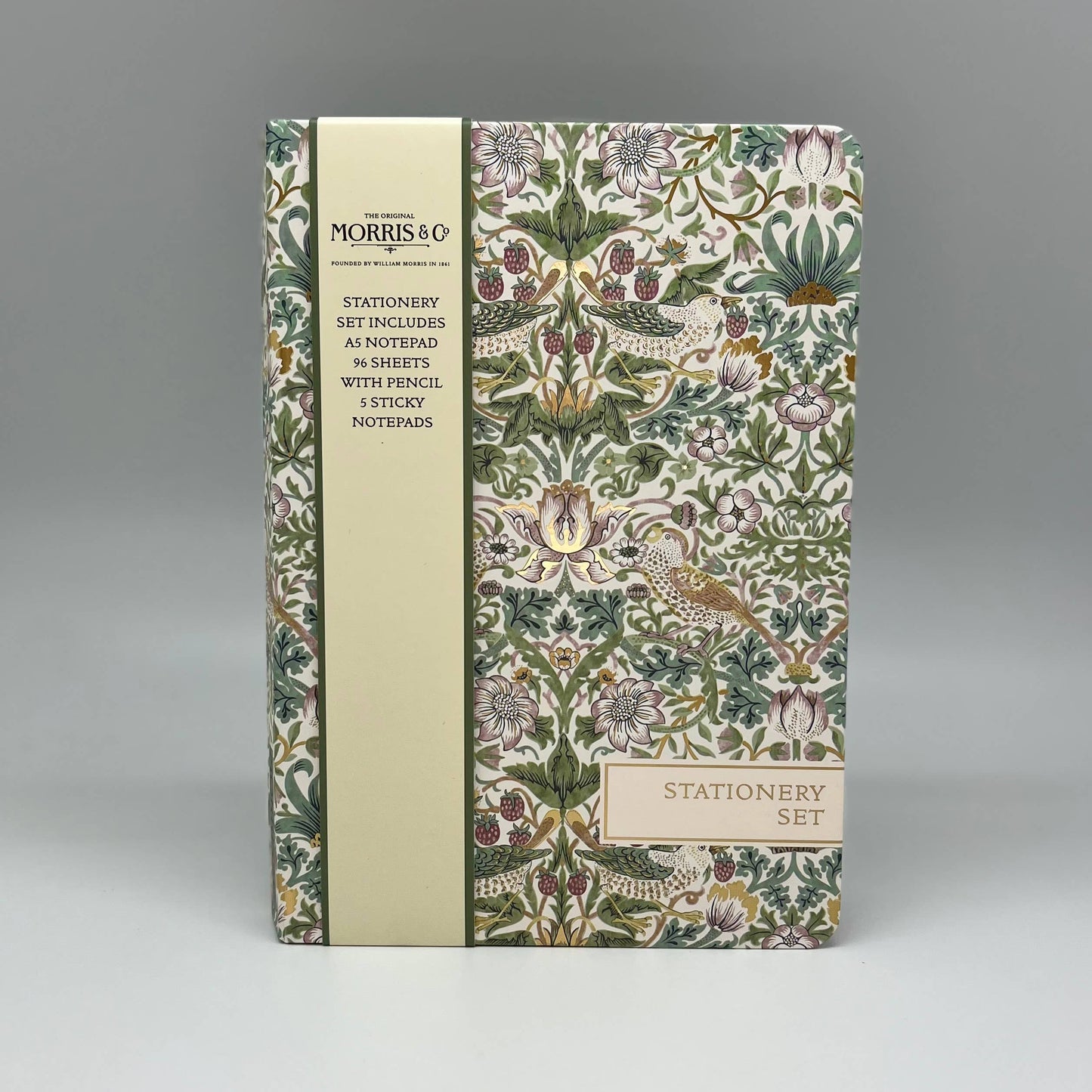 Morris & Co Sticky Notes and Notepad Set - Strawberry Thief