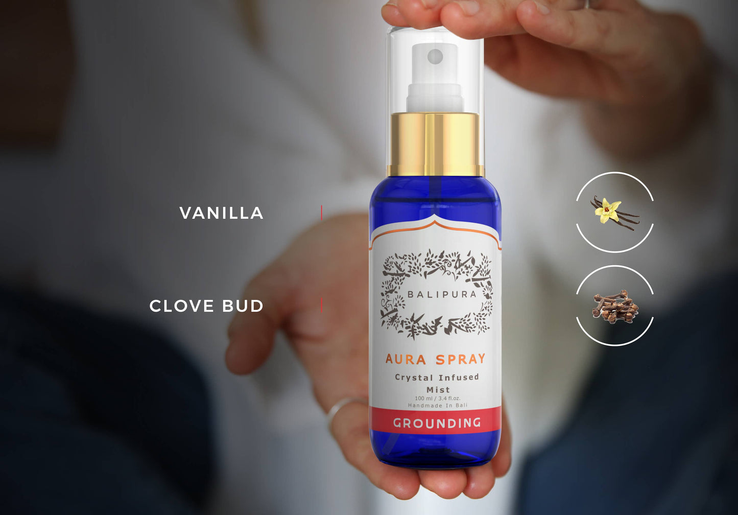 Crystal infused Aura Smudge Mist Grounding 100ml