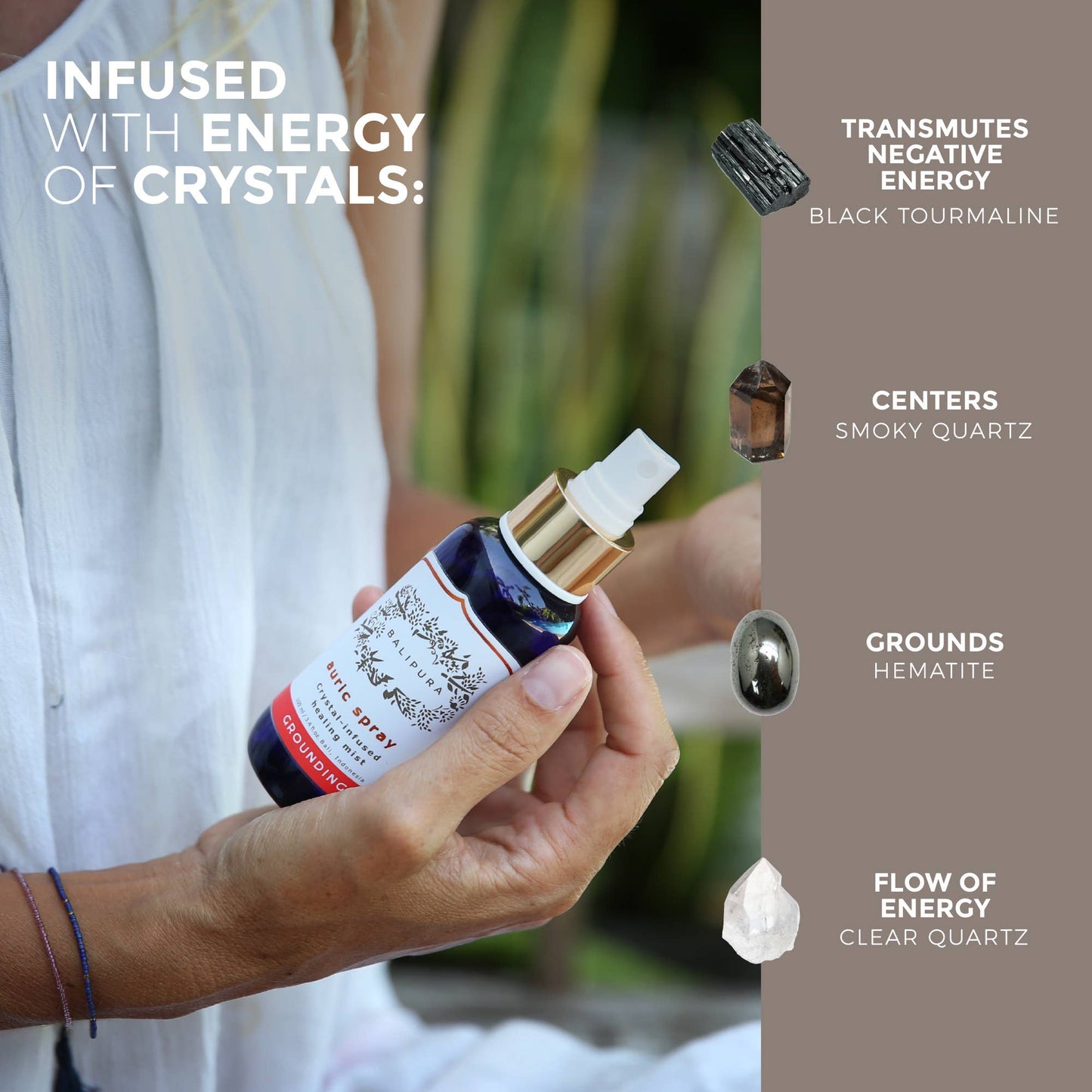 Crystal infused Aura Smudge Set 7 Mists x100ml