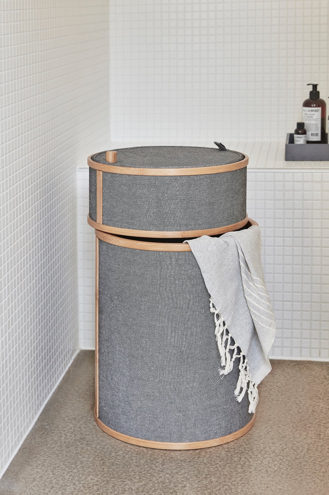 Ease Laundry Basket - Grey/Natral