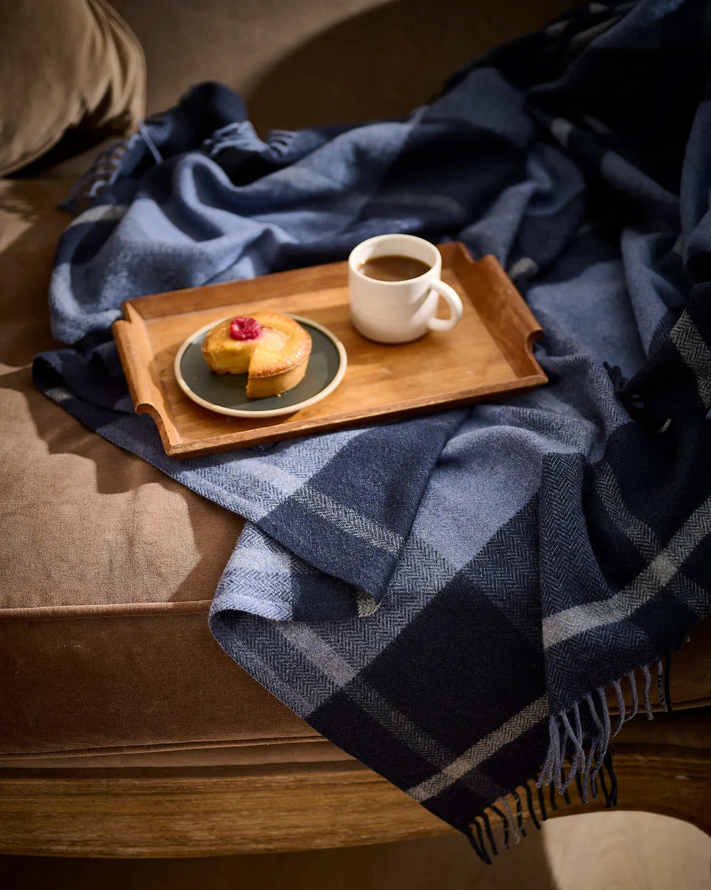 Cashmere Blend Blanket - Navy