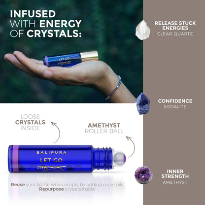 Crystal Roller + crystals inside Roll On, Let Go Elixir