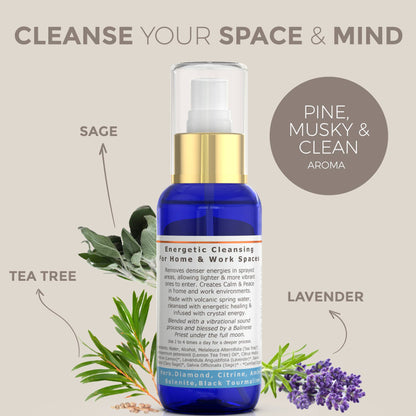 Crystal infused Aura Smudge Mist  Space Clearing 100ml