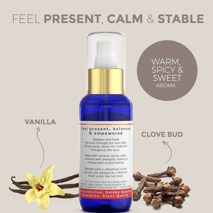 Crystal infused Aura Smudge Mist  Grounding 100ml