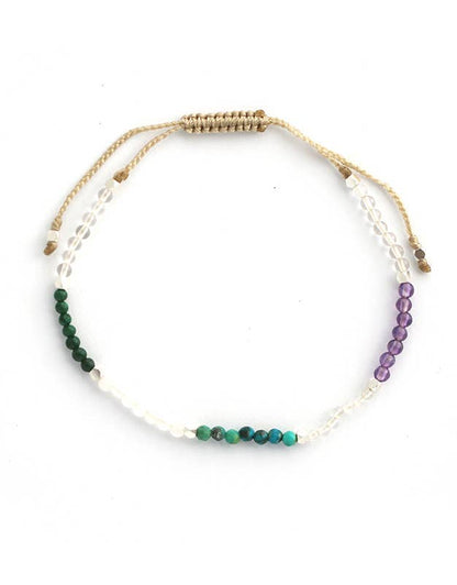 2mm Dainty Crystal Gemstone Bracelet for Birthing