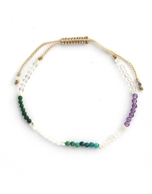 2mm Dainty Crystal Gemstone Bracelet for Birthing