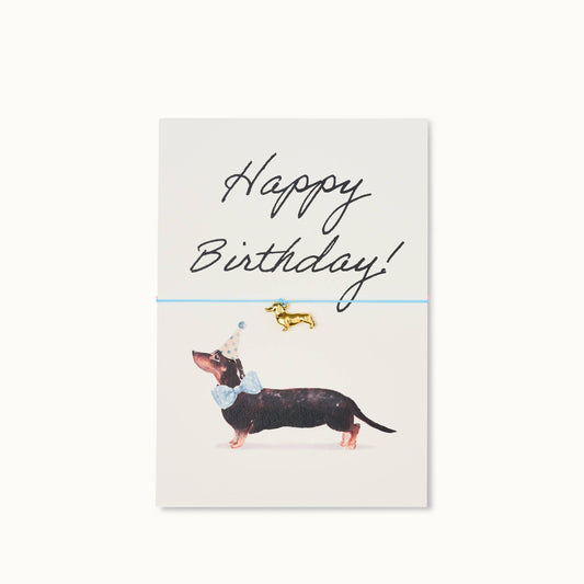 Bracelet Card: Happy Birthday Dachshund blue