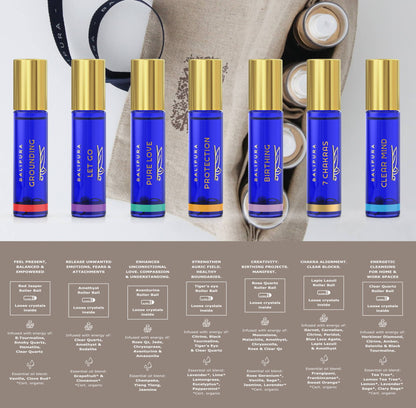 Crystal Roller Ball Elixir Aura Roll On for Grounding