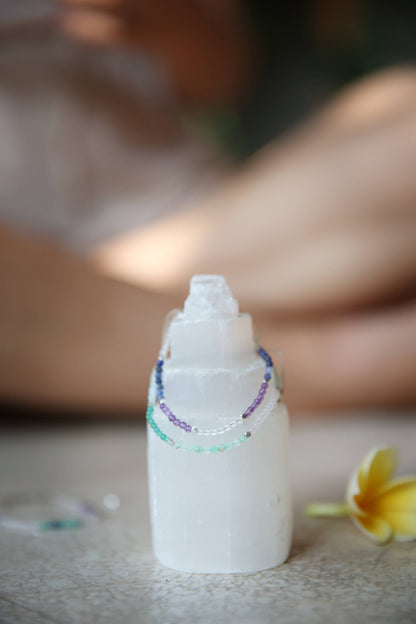 2mm Dainty Crystal Gemstone Bracelet for Birthing