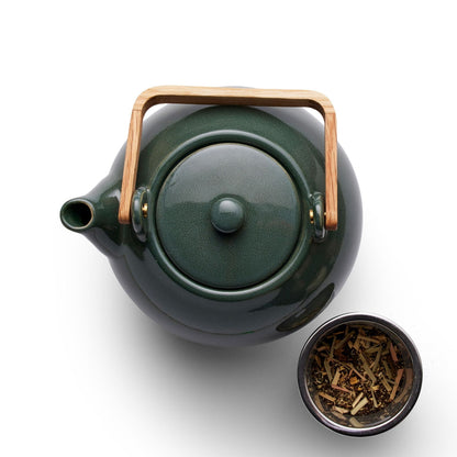 Teapot with tea strainer - Shiny Forest
