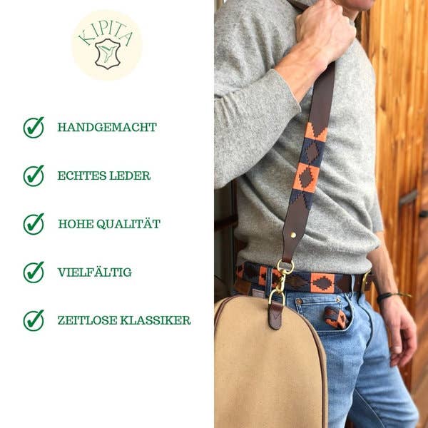 Leather Belt With Woven Pattern Classic