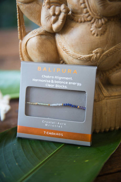 Dainty 2mm Crystal Gemstone Bracelet w Gold for 7 Chakras