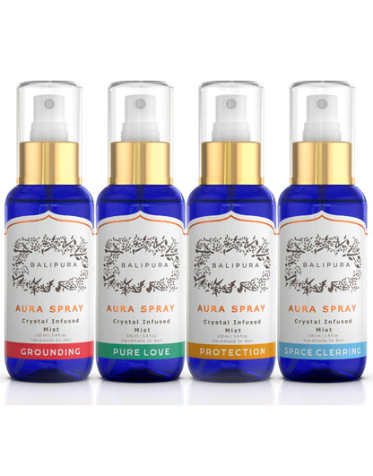 Crystal infused Aura Smudge Mist  Gift Pack (4 x 100ml)
