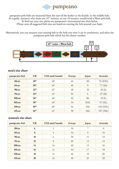Pampeano hand-stitched leather polo belt - Reinado
