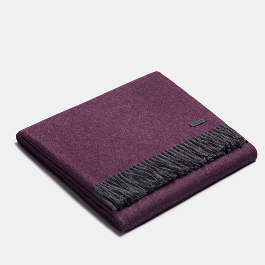 Alpaca Blanket Plaid Exclusive Fishbone - Mulberry Gray