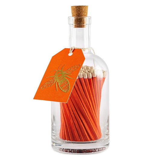 Matches in Glass Bottle - Gold Bee