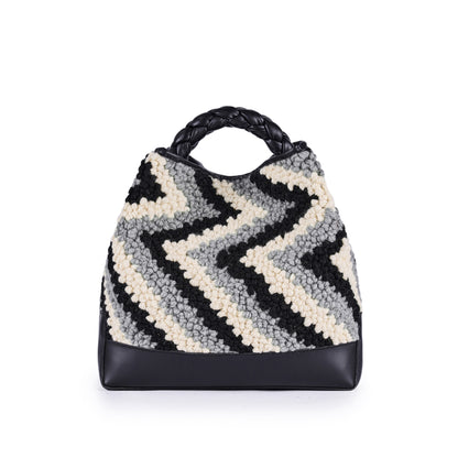 Handbag Amber Trim - Nero/Bianco/Grigio