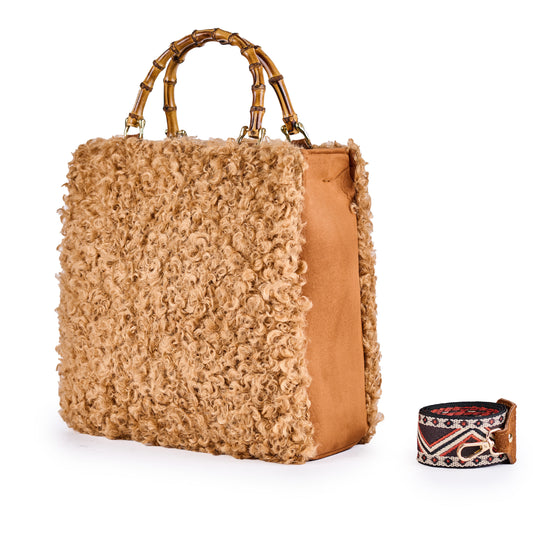 Handbag Amy Curly - Cammello
