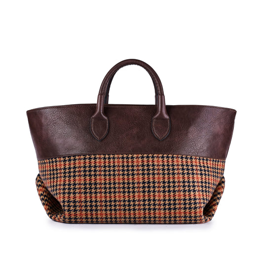 Handbag Marlene Check - Marrone/Nero/Ruggine