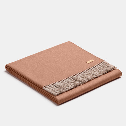 Alpaca Blanket Plaid Exclusive Fishbone - Bronze Beige