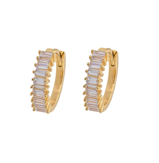 Emilia Square Stone Hoop