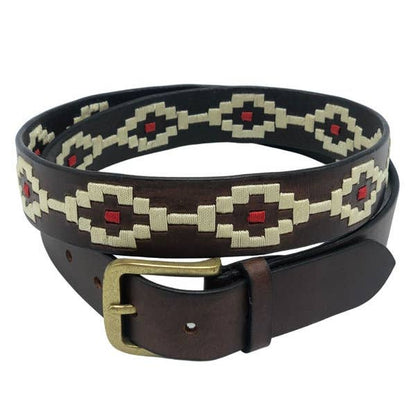 Leather Belt with Woven Pattern Vintage