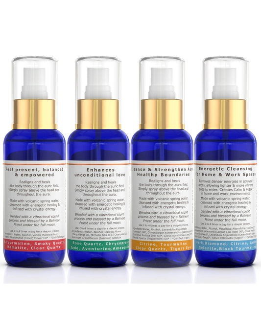 Crystal infused Aura Smudge Mist  Gift Pack (4 x 100ml)