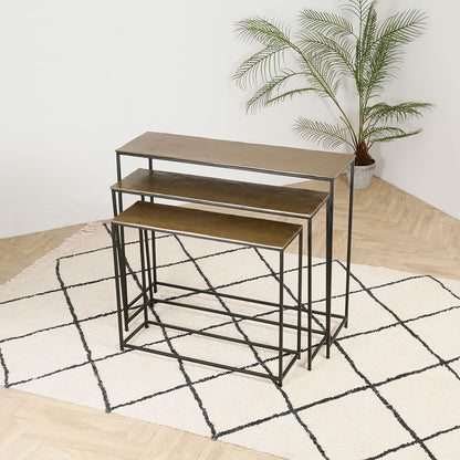 Console Table(x3) in gilded iron - Felia