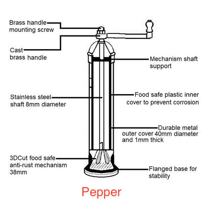 The original 'Chrome Mill' - polished 9" pepper grinder