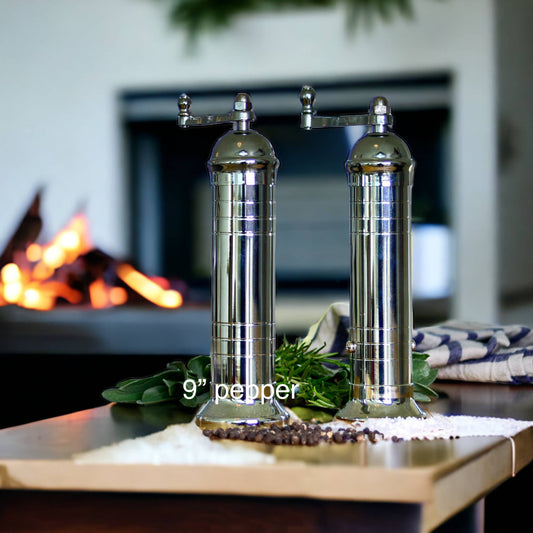 The original 'Chrome Mill' - polished 9" pepper grinder