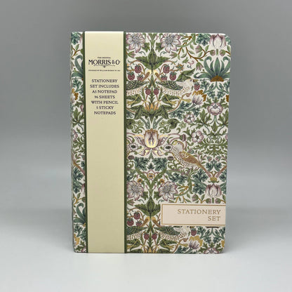 Morris & Co Sticky Notes and Notepad Set - Strawberry Thief