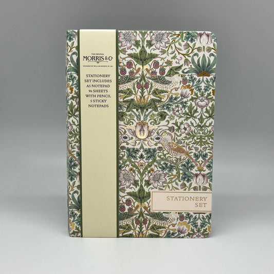 Morris & Co Sticky Notes and Notepad Set - Strawberry Thief