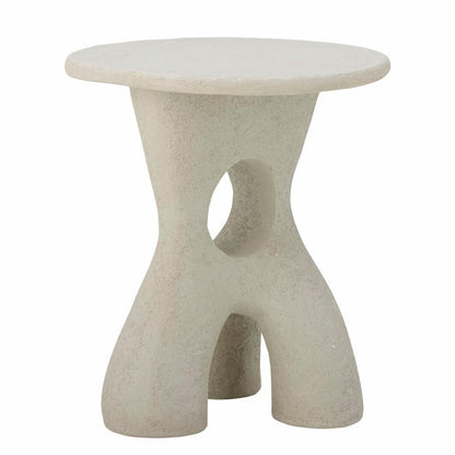 Amiee Side Table, White, Polyresin