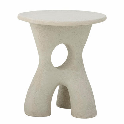 Amiee Side Table, White, Polyresin